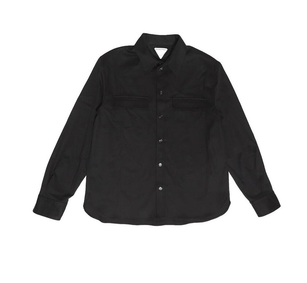 NWT Bottega Veneta Black Stretch Relaxed Fit Heavy Shirt Size 34EU/XS $1150.00
